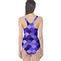 Indigo Large Fish Scale Print One Piece Swimsuit   View2