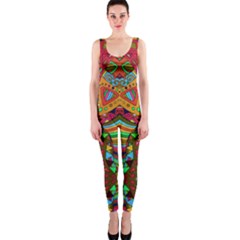Ethnic Style Bright Colorful Abstract Pattern One Piece Catsuit by CoolDesigns