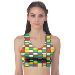 Colorful Abstract Pop Art Style Racerback Top Sport Bra by CoolDesigns