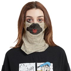 Beige Cute Pugs & Bear Face Covering Bandana (two Sides) by CoolDesigns