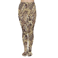 Brown Aztec Doodle Elements Stretch Tights by CoolDesigns
