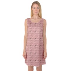 Pink Pattern With Cats Sleeveless Satin Nightdress by CoolDesigns