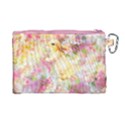 Pink & Yellow Floral Bunnies Rabbit Animal Print Canvas Cosmetic Bag View2