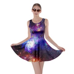 Black Hole Black A Fun Night Sky The Moon And Stars Skater Dress by CoolDesigns