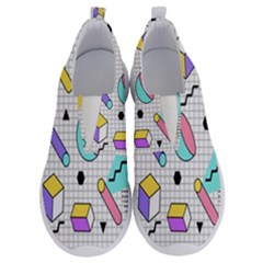 Tridimensional Pastel Shapes Background Memphis Style No Lace Lightweight Shoes by Bedest