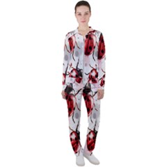 Ladybugs Pattern Texture Watercolor Casual Jacket And Pants Set