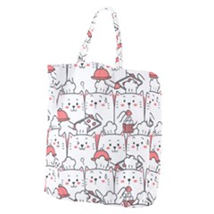 Cute Cat Chef Cooking Seamless Pattern Cartoon Giant Grocery Tote by Bedest