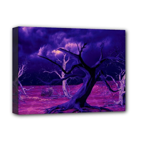 Forest Night Sky Clouds Mystical Deluxe Canvas 16  X 12  (stretched)  by Bedest