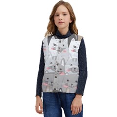 Cute Cats Seamless Pattern Kid s Button Up Puffer Vest	 by Bedest