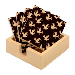 Crane Pattern Bird Animal Bamboo Coaster Set by Bedest