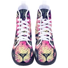 Psychedelic Lion Men s High-top Canvas Sneakers by Cendanart