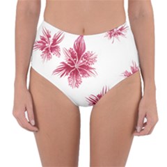 Hawaiian Flowers Reversible High-waist Bikini Bottoms
