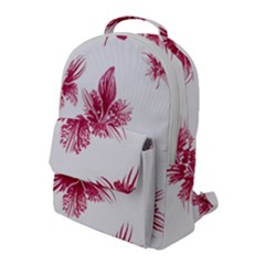 Hawaiian Flowers Flap Pocket Backpack (large)