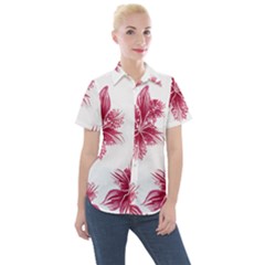 Hawaiian Flowers Women s Short Sleeve Pocket Shirt