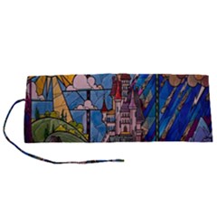 Castle Building Stained Glass Roll Up Canvas Pencil Holder (s) by Cendanart