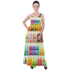 Supermarket Shelf Products Snacks Empire Waist Velour Maxi Dress by Cendanart