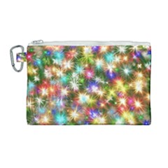 Star Colorful Christmas Abstract Canvas Cosmetic Bag (large)