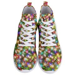Star Colorful Christmas Abstract Men s Lightweight High Top Sneakers by Cendanart