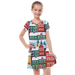 Christmas Background Design House Kids  Cross Web Dress by Proyonanggan