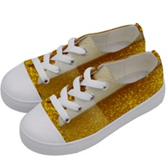 Light Beer Texture Foam Drink In A Glass Kids  Low Top Canvas Sneakers by Cemarart