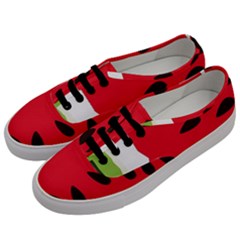 Watermelon Black Green Melon Red Men s Classic Low Top Sneakers by Cemarart