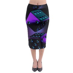 3d Love Ludo Game Midi Pencil Skirt by Cemarart