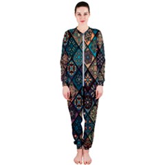 Flower Texture Background Colorful Pattern Onepiece Jumpsuit (ladies) by Cemarart