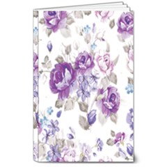 Flower-floral-design-paper-pattern-purple-watercolor-flowers-vector-material-90d2d381fc90ea7e9bf8355 8  X 10  Softcover Notebook by saad11