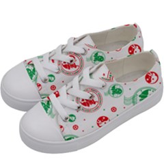 Christmas-texture-mapping-pattern-christmas-pattern-1bb24435f024a2a0b338c323e4cb4c29 Kids  Low Top Canvas Sneakers