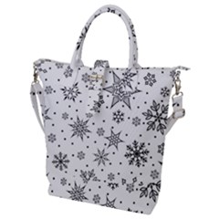 Snowflake-icon-vector-christmas-seamless-background-531ed32d02319f9f1bce1dc6587194eb Buckle Top Tote Bag by saad11