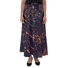Cube Forma Glow 3d Volume Flared Maxi Skirt by Bedest