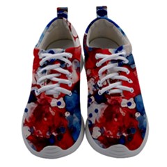 Red White And Blue Alcohol Ink France Patriotic Flag Colors Alcohol Ink  Women Athletic Shoes by PodArtist