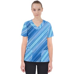 Ambience In Blue Women s V-neck Scrub Top