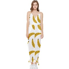Banana Fruit Yellow Summer Sleeveless Tie Ankle Chiffon Jumpsuit