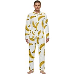 Banana Fruit Yellow Summer Men s Long Sleeve Velvet Pocket Pajamas Set