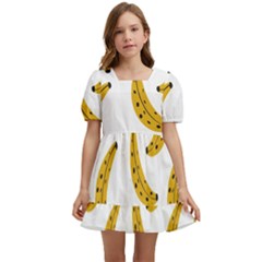 Banana Fruit Yellow Summer Kids  Short Sleeve Dolly Dress