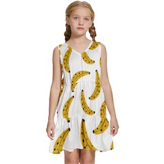Banana Fruit Yellow Summer Kids  Sleeveless Tiered Mini Dress