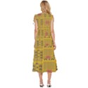 Digital Paper African Tribal V-Neck Drawstring Shoulder Sleeveless Maxi Dress View4