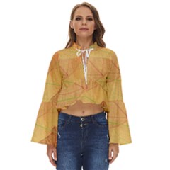 Leaves Patterns Colorful Leaf Pattern Boho Long Bell Sleeve Top by Cemarart