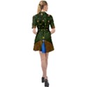 Peacock Feathers Tail Green Beautiful Bird Belted Shirt Dress View2