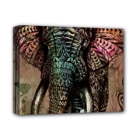 Tribal Elephant Deluxe Canvas 14  X 11  (stretched) by Ndabl3x