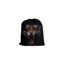 Tiger Angry Nima Face Wild Drawstring Pouch (xs) by Cemarart