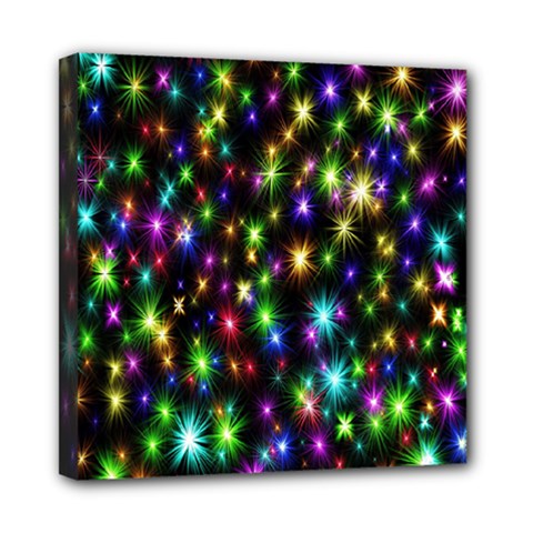 Star Colorful Christmas Abstract Mini Canvas 8  X 8  (stretched) by Cemarart