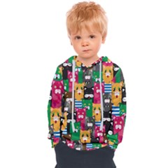 Cat Funny Colorful Pattern Kids  Overhead Hoodie by Grandong