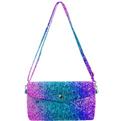 Rainbow Color Colorful Pattern Removable Strap Clutch Bag