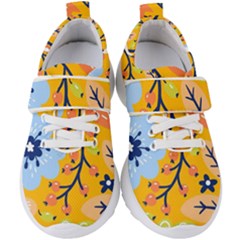 Floral Pattern Adorable Beautiful Aesthetic Secret Garden Kids  Velcro Strap Shoes by Grandong