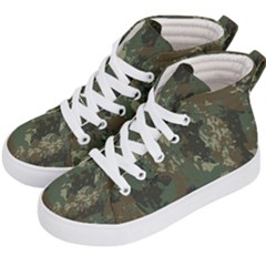 Camouflage Splatters Background Kids  Hi-top Skate Sneakers by Grandong