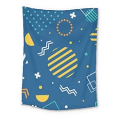 Flat Design Geometric Shapes Background Medium Tapestry by Grandong