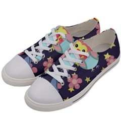 Owl Stars Pattern Background Men s Low Top Canvas Sneakers by Grandong