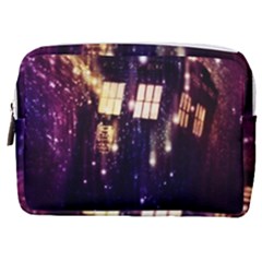 Tardis Regeneration Art Doctor Who Paint Purple Sci Fi Space Star Time Machine Make Up Pouch (medium) by Cemarart